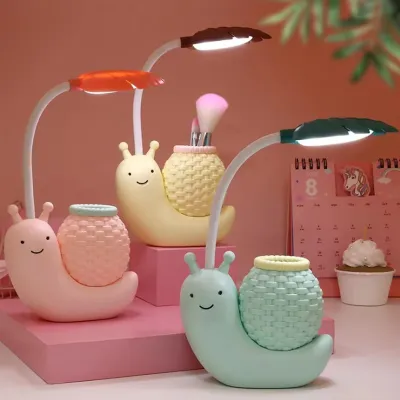 Cute Snail LED Table Lamp With Pen Holder